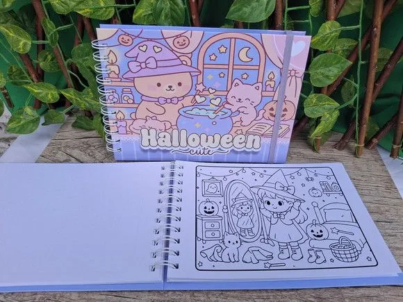 Livro de Colorir Halloween Cute - artesanato de Criativos Artes  e Festas